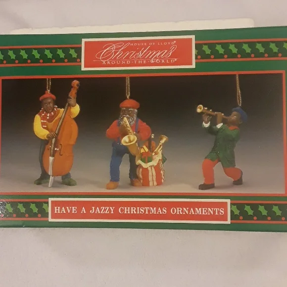 House of Lloyd "Have a Jazzy Christmas" Ornaments New in Box original wrapper - Picture 1 of 6